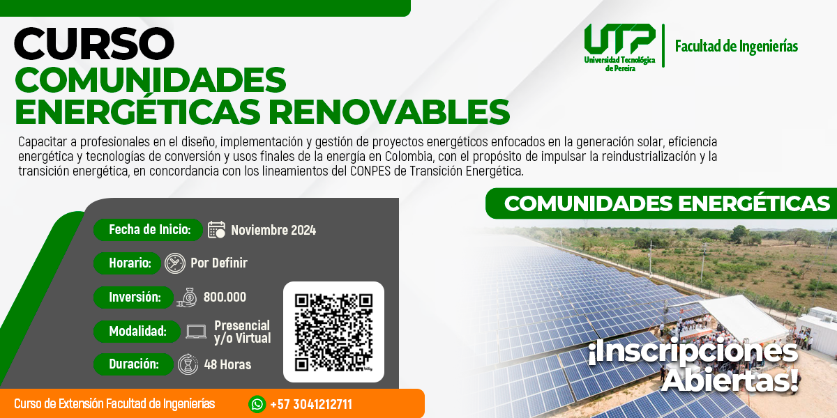 CURSO DE COMUNIDADES ENERGÉTICAS RENOVABLES Y NORMATIVIDAD